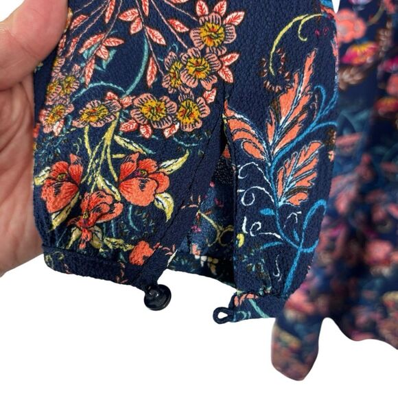 Lulu's I. Madeline Garden Splendor Navy Floral‎ Midi Boho Career Dress Size S - Picture 4 of 9